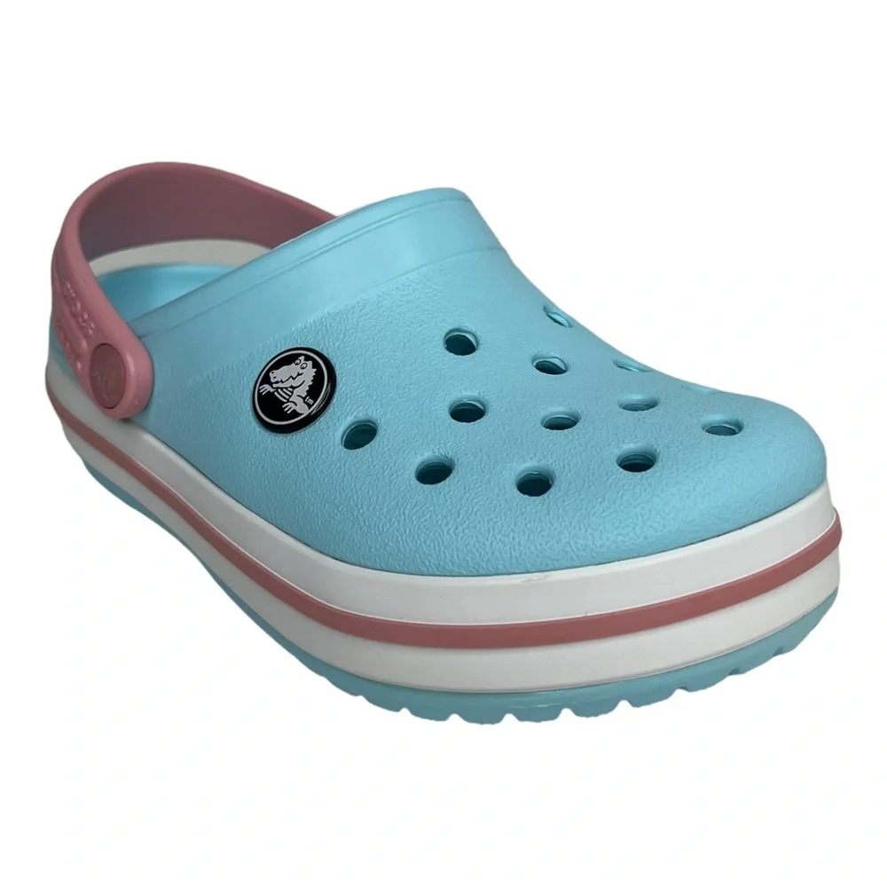 Crocs Toddler Girl's Slip-on Clogs Size 10 Light Blue Sandals‎ Water Friendly